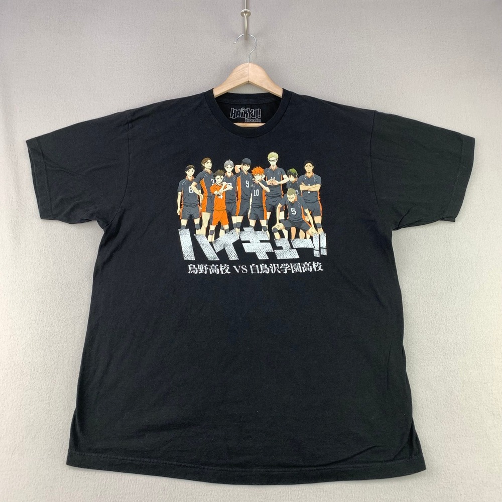 Haikyuu 3rd Season T-Shirt Mens XL Black Anime Graphic Tee Karasuno High School
